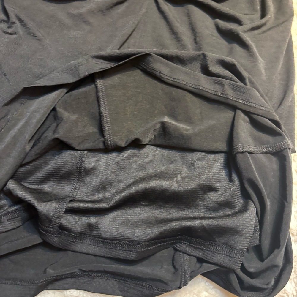 NWT 19 Cooper Dress Large Black Long Balloon Sleeves Ruched Lined Sexy Stretch - Picture 10 of 15
